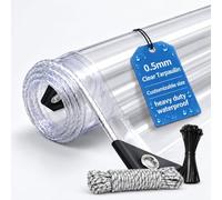 LCYFBE, PVC Lona Impermeable Exterior con Ojales, 3.2x3.3 m, 500g/m² Transparente, Resistente al Desgarro, Toldo Multiusos Usos para Terraza, Balcón Remolque, Piscina 10m Cuerda, Transparente