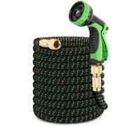 LD Morphling-Manguera Expandible para Jardín de 7.5 a 30 Metros con 8 Modos de Rociado, Retráctil y Antifugas, Ideal para Riego, Lavado de Coches y Baño de Mascotas - Tubo de Agua Flexible con Accesor
