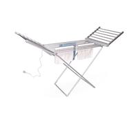 LD Morphling-Tendedero eléctrico Plegable de Aluminio - 18 Barras - 230 W - 145 cm - Aluminio Plata - Calor - para Ropa de hogar - Apto para Cuartos de baño