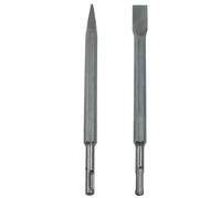 LDEXIN Juego de 2 cinceles con vástago SDS-Plus, juego de brocas de hormigón para mampostería, broca de cincel plano y broca de cincel de punta, 10 pulgadas de largo