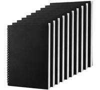 LDHHYH 10 Piezas Libreta A5 Espiral con Tapa Negra, Cuaderno A5 Liso 80 hojas 20,8 x 14 cm, Notebook de Hojas Blancas para Dibujo, Notas, Oficina y Estudio