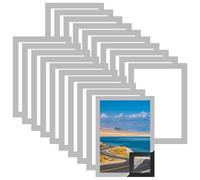 LDHHYH 20 Piezas Marco Magnetico A4, Marcos A4 de PVC Transparente Autoadhesivo 240 x 320 mm, Portadocumentos Pared Color Plata para Carteles, Avisos, Fotos, Oficina y Tienda