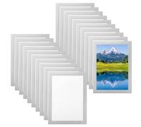 LDHHYH 20 Piezas Marco Magnetico A5, Marco A5 de PVC Transparente Autoadhesivo 180 x 240 mm, Portadocumentos Pared Color Plata para Carteles, Avisos, Fotos, Oficina y Tienda