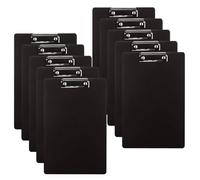 LDHHYH Pack de 10 Portapapeles A4, Portapapeles con Pinza A4 y Carpeta con Pinza Metalica 315x225x2 Mm, Tabla Plastico Negro para Oficina Aula Restaurante