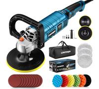 LDHTHOPI Pulidora de búfer, 1600 W, 7 pulgadas/6 pulgadas, 7 velocidades variables 1000-3500 RPM, mango desmontable para coche, barco, lijado, pulido, encerado, actualización 2026