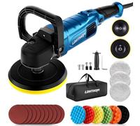 LDHTHOPI - Pulidora de búfer rotatoria de 1800 W, 15,24 cm, cera de pulidor de búfer rotativo, 750-3100 RPM con 6 velocidades variables, para coche, barco, muebles, piso
