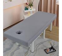 LDLCYCN Cubierta Impermeable Para Cama De Spa Sábana De Pestañas Sábana Para Camilla De Masaje Con Sujeción Funda Para Cama De Masaje Envoltura Integral Cabeza Cuadrada,Gris,190x80cm(N)