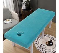 LDLCYCN Funda De Cama De Masaje De Terciopelo Con Agujero Hoja De Mesa De Masaje Sábana Bajera Para Salón De Belleza Cubierta De SPA De Belleza Envoltura De 360°,Verde,(H)65 * 190cm