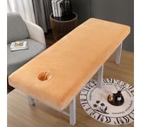 LDLCYCN Funda De Cama De Masaje De Terciopelo Con Agujero Hoja De Mesa De Masaje Sábana Bajera Para Salón De Belleza Cubierta De SPA De Belleza Envoltura De 360°,Amarillo,(H)70 * 185cm