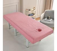 LDLCYCN ,Pink(h),70 * 190cm, Algodón Puro Cubierta De Cama De Masaje De SPA con/Sin Agujero De Cara Salón De Belleza Hoja Equipada con Banda Elástica Profesional Suave Sábanas De Masaje