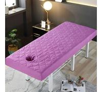 LDLCYCN Sábana Para Camilla De Masaje Con Orificio Funda Protectora Para Mesa De Spa Con Banda Elástica Envoltura Integral Funda De Repuesto Para Camilla De Masaje Lavable,Púrpura,190x70cm(R)