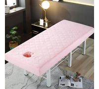 LDLCYCN Sábana Para Camilla De Masaje Con Orificio Funda Protectora Para Mesa De Spa Con Banda Elástica Envoltura Integral Funda De Repuesto Para Camilla De Masaje Lavable,Rosado,190x70cm(S)
