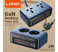 LDNIO cargador rápido cubo regleta 2M cable de alimentación de extensión eléctrica 45W tipo C estación de carga EE. UU. Reino Unido Eu Kr adaptador de enchufe Usb Universal to UK Plug