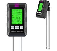 LDOPTO Medidor digital de humedad del suelo 6 en 1, temperatura de planta, humedad del suelo, medidor de pH, intensidad de luz solar, pantalla LCD, medidor de prueba de suelo para jardinería