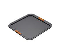 Le Creuset Bandeja antiadherente cuadrada plana, 31 x 31 cm, resistente a ácidos, revestimiento de acero al carbono, Gris/Naranja, 94100637000000, 94100637000000