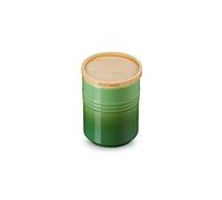 LE CREUSET Bote de almacenaje mediano de cerámica de gres con tapa de madera, Cerámica de gres, 540 ml, 10 cm, Bamboo, 60825544080099