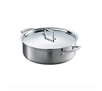LE CREUSET Cacerola baja de acero inoxidable, 3 capas, diámetro 28 cm, 96100928000000
