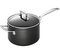 LE CREUSET Cazo de aluminio antiadherente, diámetro 18 cm, para todas las fuentes de calor, incluso la inducción, Antracita/Plateado, 51108180010302