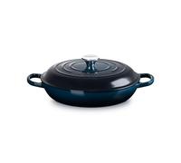 Le Creuset Cazuela poco profunda de hierro fundido esmaltado Signature con tapa, 30 cm, 3,2 litros, Nuit