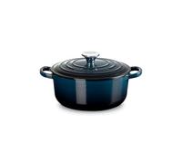 Le Creuset Cazuela redonda de hierro fundido esmaltado Signature con tapa, 20 cm, 2,4 litros, Nuit