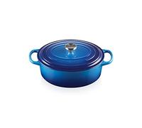 Le Creuset Cacerola oval Signature – Hierro fundido 27 cm, 4,1 L – Apta inducción – Azure