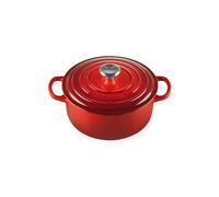 Le Creuset Cacerola redonda Signature hierro fundido 20 cm 2,4 L apta para inducción Cereza