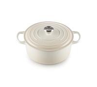 Le Creuset Cacerola redonda Signature 26 cm 5,3 L hierro fundido compatible con inducción Merengue