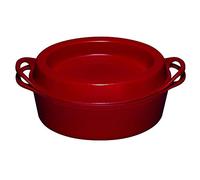 LE CREUSET Doufeu Oval de Hierro Fundido, 32 cm, Apto para Todas Las Fuentes de Calor, Incluso inducción, Cereza, 25084320602460
