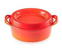Le Creuset Doufeu oval de hierro fundido, 32 cm, Apto para todas las fuentes de calor, incluso inducción, Volcanico, 25084320902460