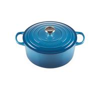 LE CREUSET Evolution Cocotte con Tapa, Redonda, Todas Las Fuentes de Calor Incl. inducción, 6,7 l, Hierro Fundido, Azul(Marseille), 28 cm