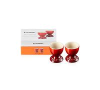 Le Creuset Hueveras de cerámica de gres, Set de 2, 9 g, 5.3 x 5.3 x 5.9 cm, Rojo Cereza