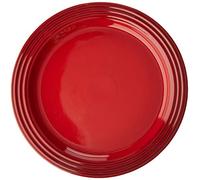 LE CREUSET Juego de 4 platos llanos de gres, 10.5 pulgadas cada uno, color cereza