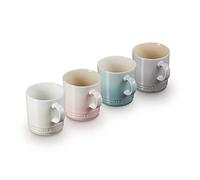 LE CREUSET Juego de 4 tazas de gres, 350 ml, Calm (merengue/shell, rosa/mar sal/gris perla)