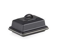 LE CREUSET Mantequera de cerámica de gres, 900 g, 17 x 12.5 x 9 cm, Negro Mate