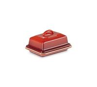 LE CREUSET Mantequera de cerámica de gres, 900 g, 17 x 12.5 x 9 cm, Rojo Cereza