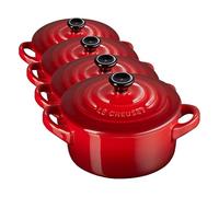 Le Creuset Mini cocotte de cerámica de gres, 10 cm, 0, 2L, Cereza, 71901100600100 (Paquete de 4)