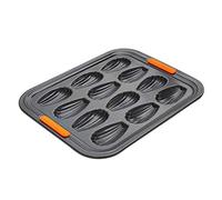 Le Creuset Molde antiadherente para 12 conchas, resistente a ácidos, revestimiento de acero al carbono, Gris y Naranja, 46061000010000