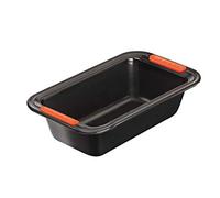 Le Creuset Molde antiadherente para plum cake, rectangular, 23.5 x 13.5 cm, resistente a ácidos, revestimiento de acero al carbono, Gris/Naranja, 46083240010000
