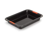 Le Creuset Molde antiadherente rectangular, 28 cm, resistente a ácidos, revestimiento de acero al carbono, Gris y Naranja, 46079280010000