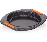 Le Creuset Molde tarta con base extraíble, redondo, diametro 26 cm, resistente a ácidos, revestimiento de acero al carbono, Gris y Naranja, 46052250010000