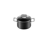 Le Creuset Olla de aluminio antiadherente con tapa, diámetro 18 cm, para todas las fuentes de calor, incluso la inducción, Antracita/Plateado, 51102180010502