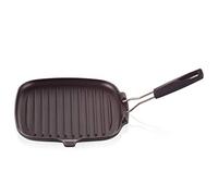 Parrilla grill 24x24cm de Hierro Fundido Esmaltado Le Creuset con Mango Desmontable y Plegable para Cocina, Barbacoa y Horno