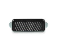 LE CREUSET Parrilla rectangular de hierro fundido esmaltado, para cocinar con poca grasa en todo tipo de placas de cocción, incluida la de inducción, 32,5 cm, Sea Salt