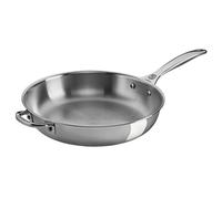 Le Creuset Sartén alta con asa auxiliar, Acero inoxidable 3-ply, Sin revestimiento, diámetro 28 cm