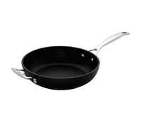 LE CREUSET Sartén de aluminio antiadherente con asa y mango, Alta, diámetro 30 cm, para todas las fuentes de calor, incluso la inducción, Antracita/Plateado, 51101300010202