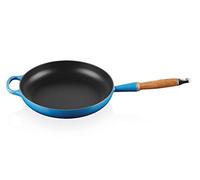 Le Creuset Sartén Signature – Hierro fundido, mango de madera, apta para inducción, 28 cm Azure