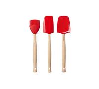 Le Creuset Set de 3 utensilios de cocina, Espátula mediana, Cuchara, Pincel de cocina, Silicona, Cereza, 42830000600007
