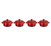 Le Creuset Set de 4 mini cocottes de cerámica de gres 250 ml Ø 10 cm Cereza
