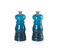 Le Creuset Set de Mini Molinillos de Sal y Pimienta, Plástico ABS, Mecanismo de Cerámica, Anticorrosión, Deep Teal, 96002500642000