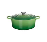 Le Creuset Signature 21177284082430 - Cacerola de hierro fundido con tapa, diámetro de 28 cm, redonda, apta para todo tipo de cocinas e inducción, volumen: 6,7 l, 6,125 kg, bambú